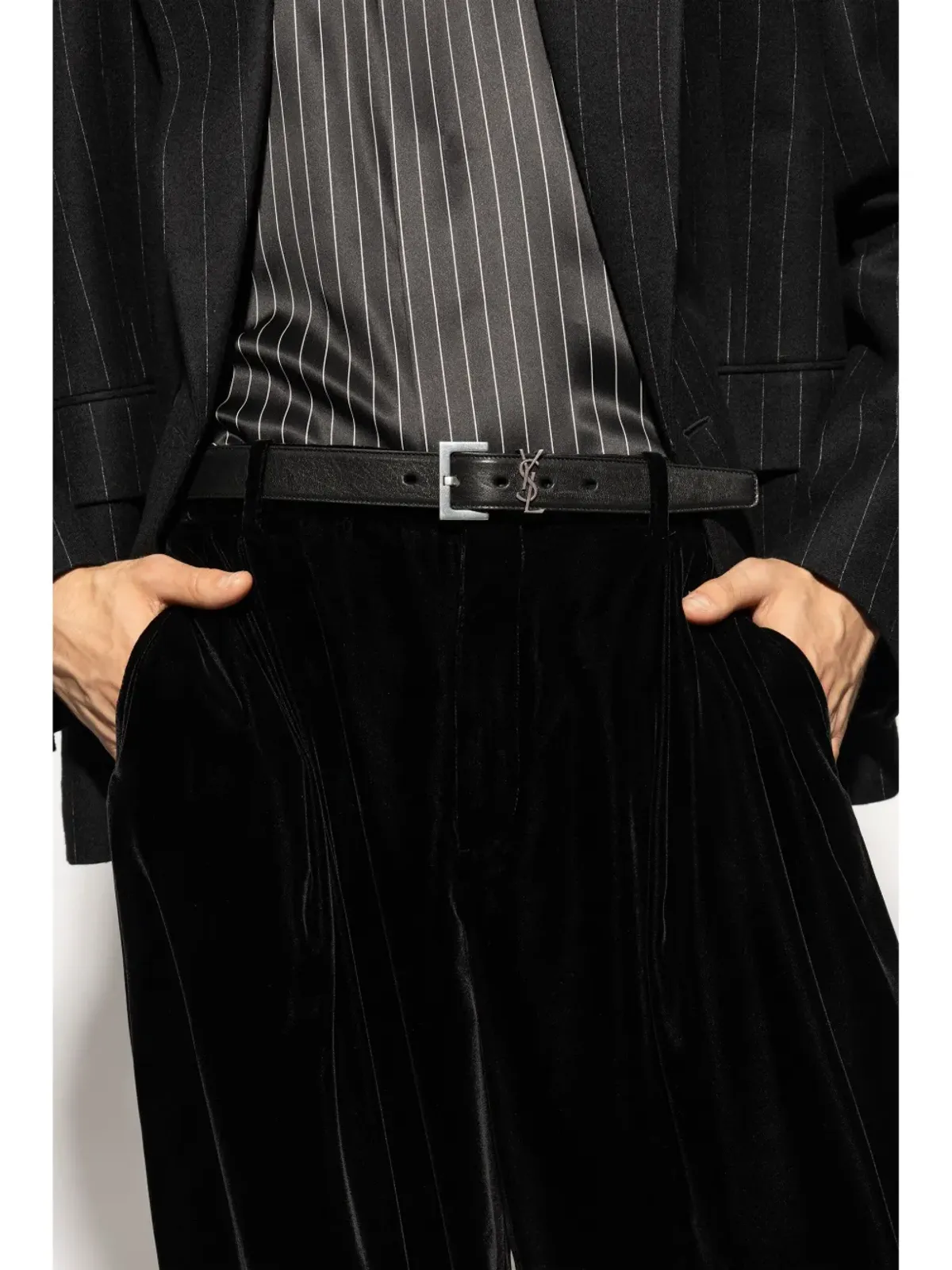 Saint Laurent ロゴプレート ベルト - 画像2