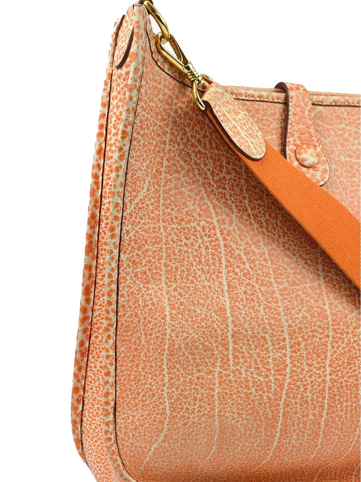 Hermès ビンテージ 2002 Evelyne PM ショルダーバッグ オレンジ - 画像3
