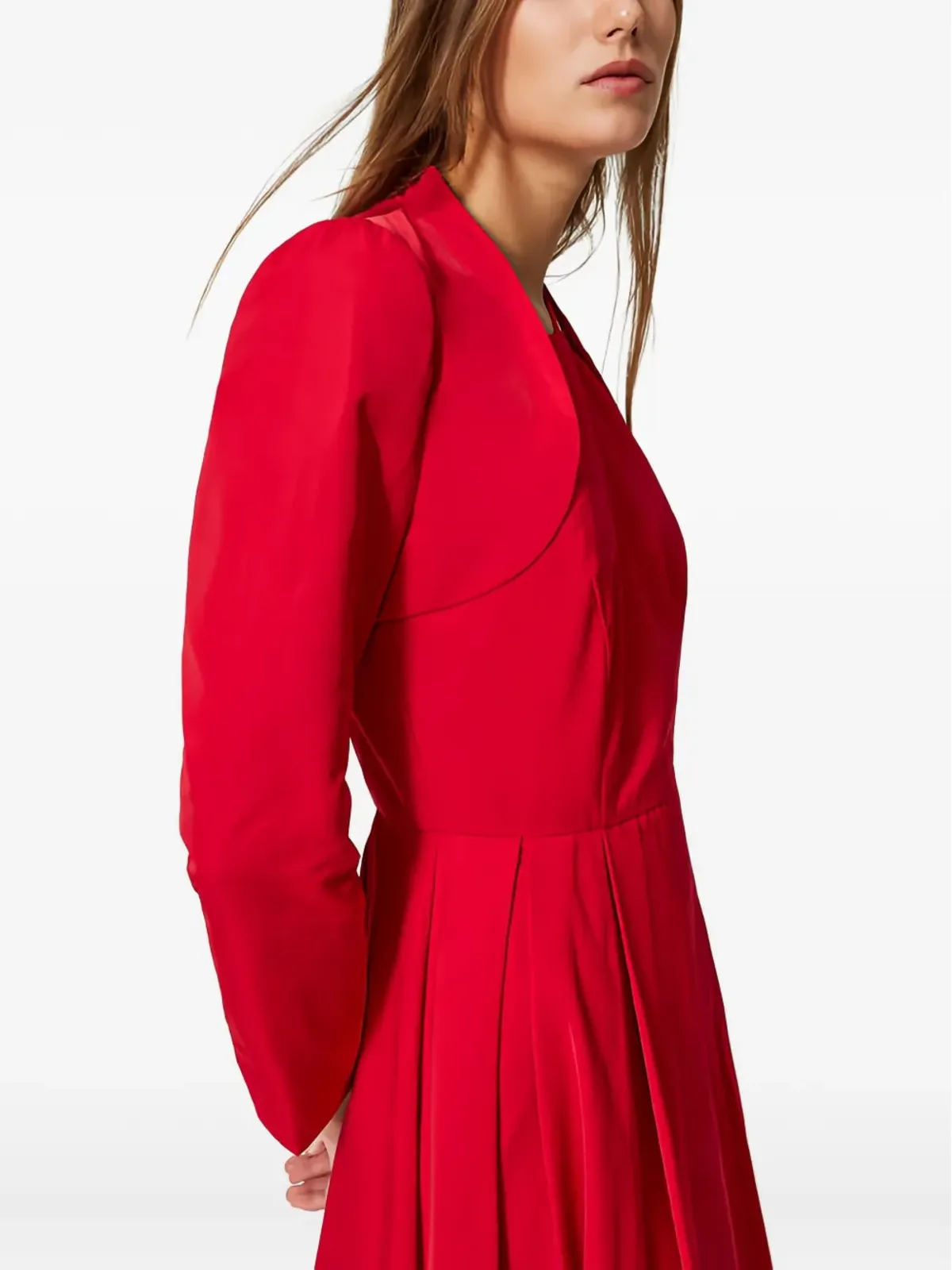 TWINSET アシンメトリカル クロップドジャケット レッド - 画像4