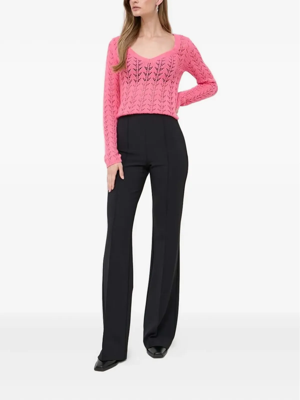 TWINSET V-neck open-knit セーター - ピンク - 画像2