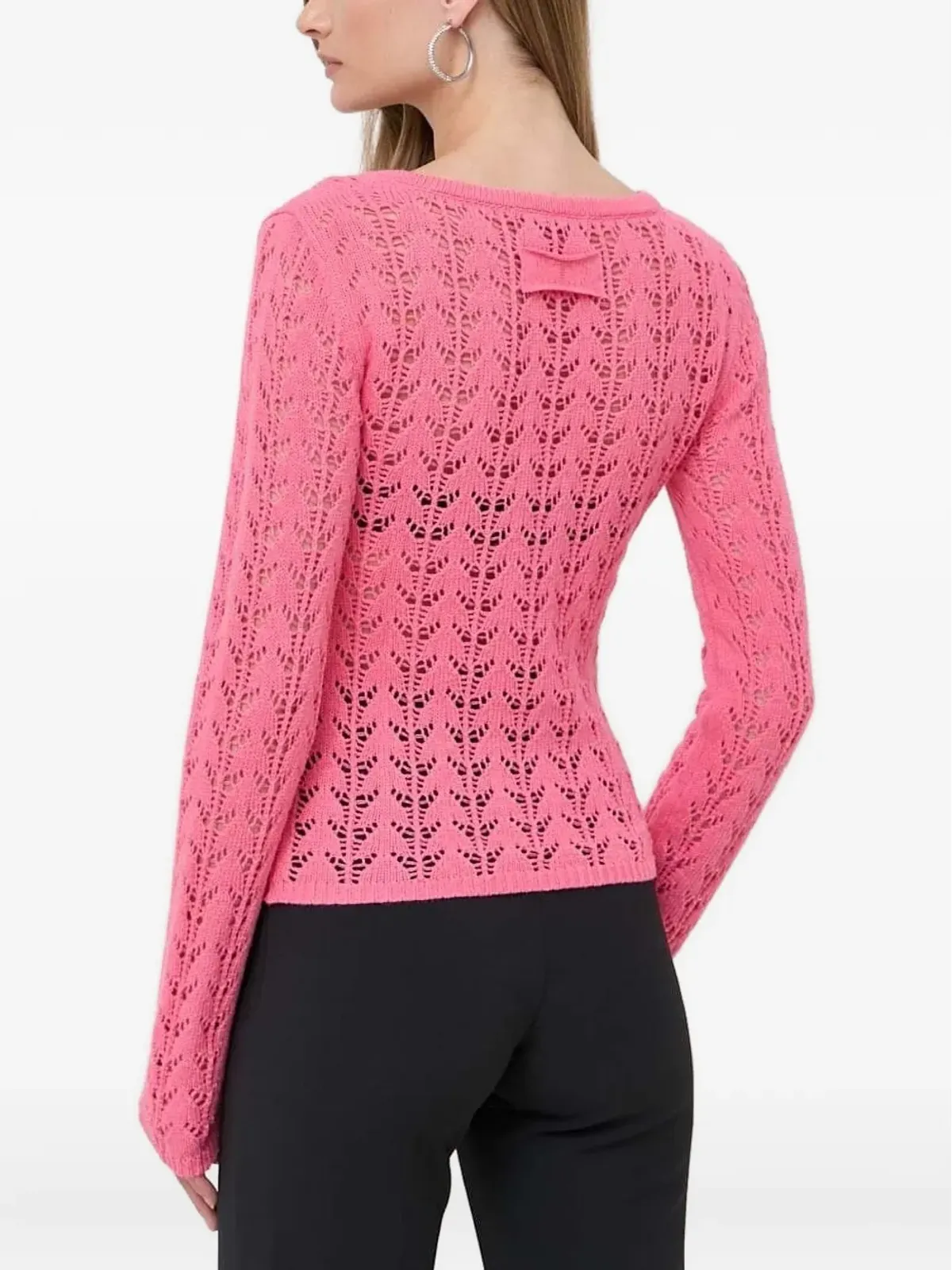 TWINSET V-neck open-knit セーター - ピンク - 画像3
