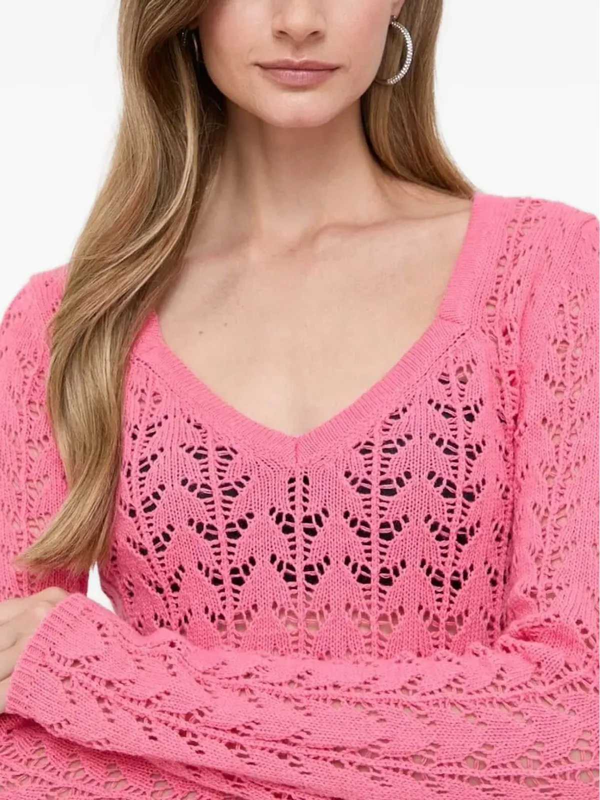 TWINSET V-neck open-knit セーター - ピンク - 画像4