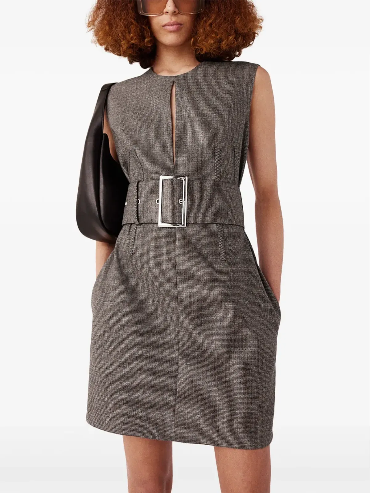 Stella McCartney ノースリーブ ベルト付き ミニドレス - グレー - 画像5