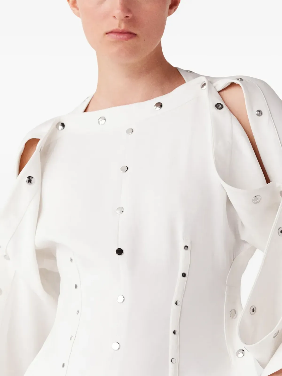 Stella McCartney スタッド装飾入りミディドレス - ホワイト - 画像5