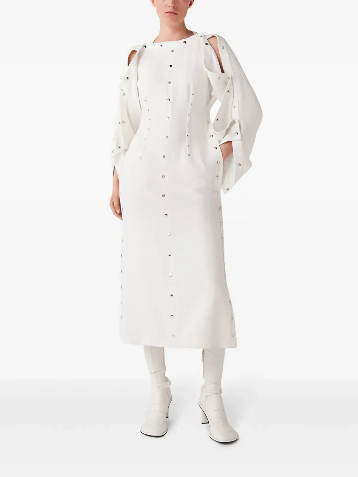 Stella McCartney スタッド装飾入りミディドレス - ホワイト - 画像2