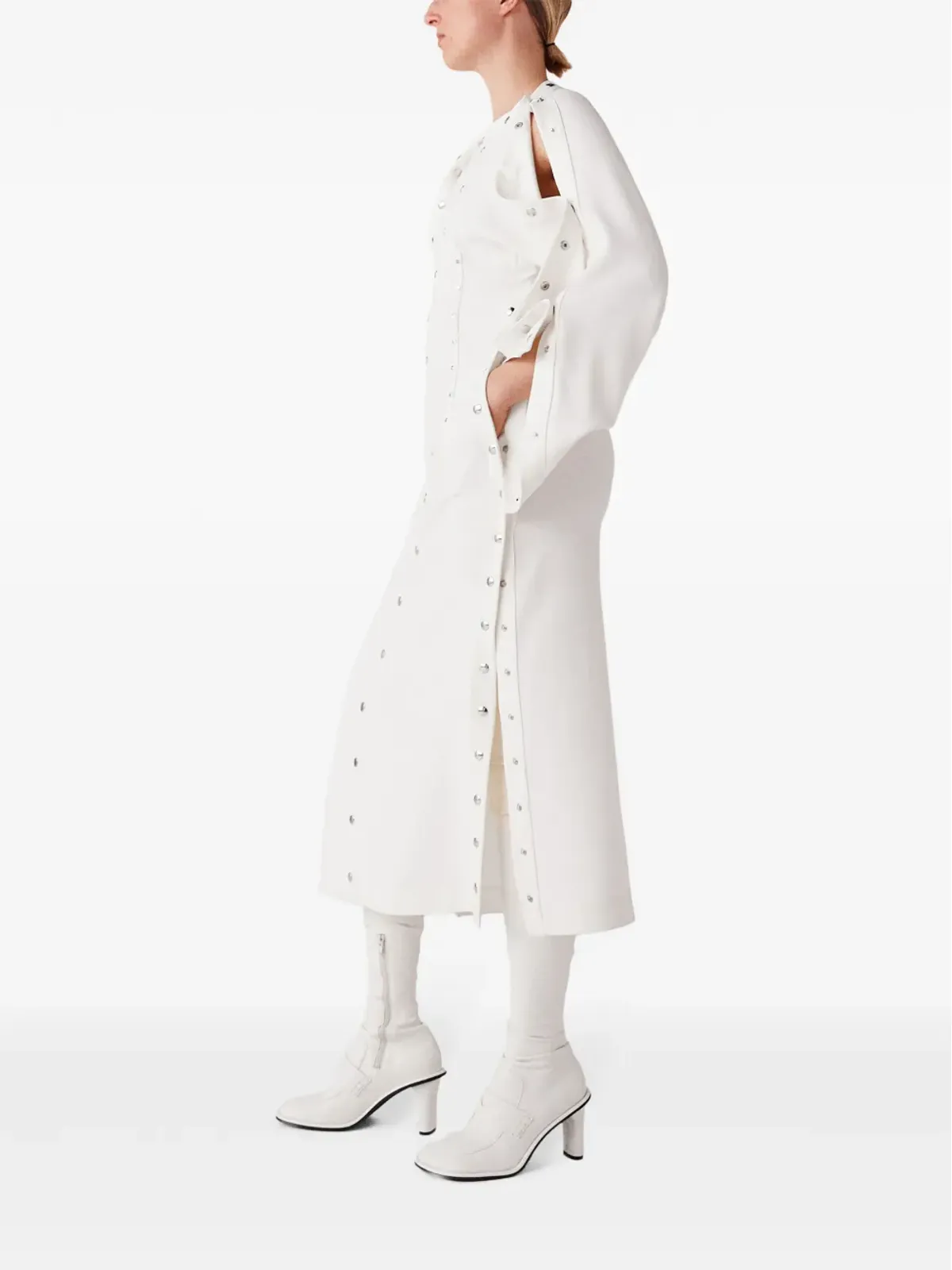 Stella McCartney スタッド装飾入りミディドレス - ホワイト - 画像3