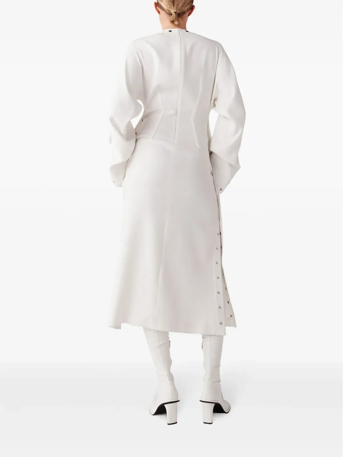 Stella McCartney スタッド装飾入りミディドレス - ホワイト - 画像4