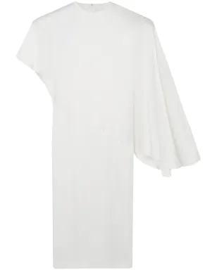 Stella McCartney パッド入りショルダー アシンメトリーミディドレス - White - サムネイル1