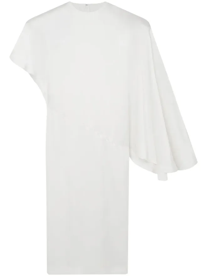 Stella McCartney Stella McCartney パッド入りショルダー アシンメトリーミディドレス - Whiteの商品画像