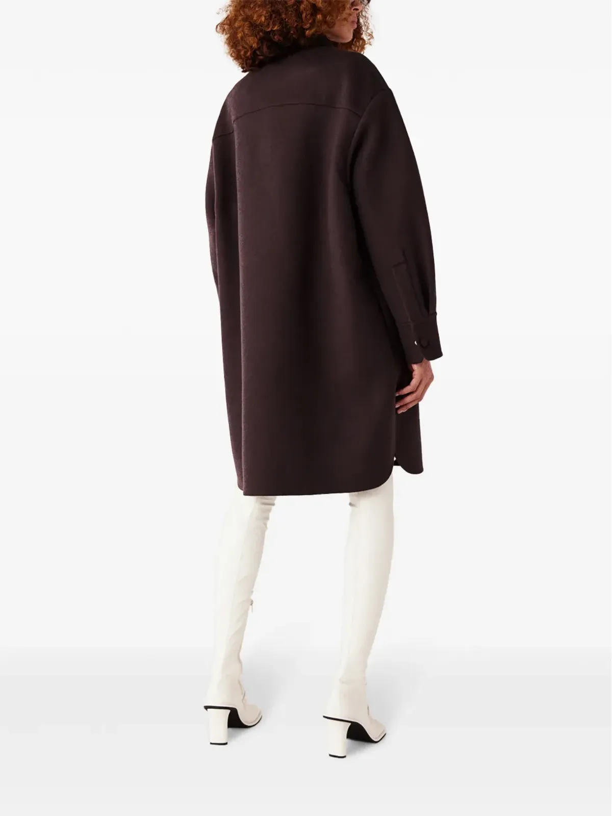 Stella McCartney プレススタッド式ファスナー オーバーシャツ ブラウン - 画像3