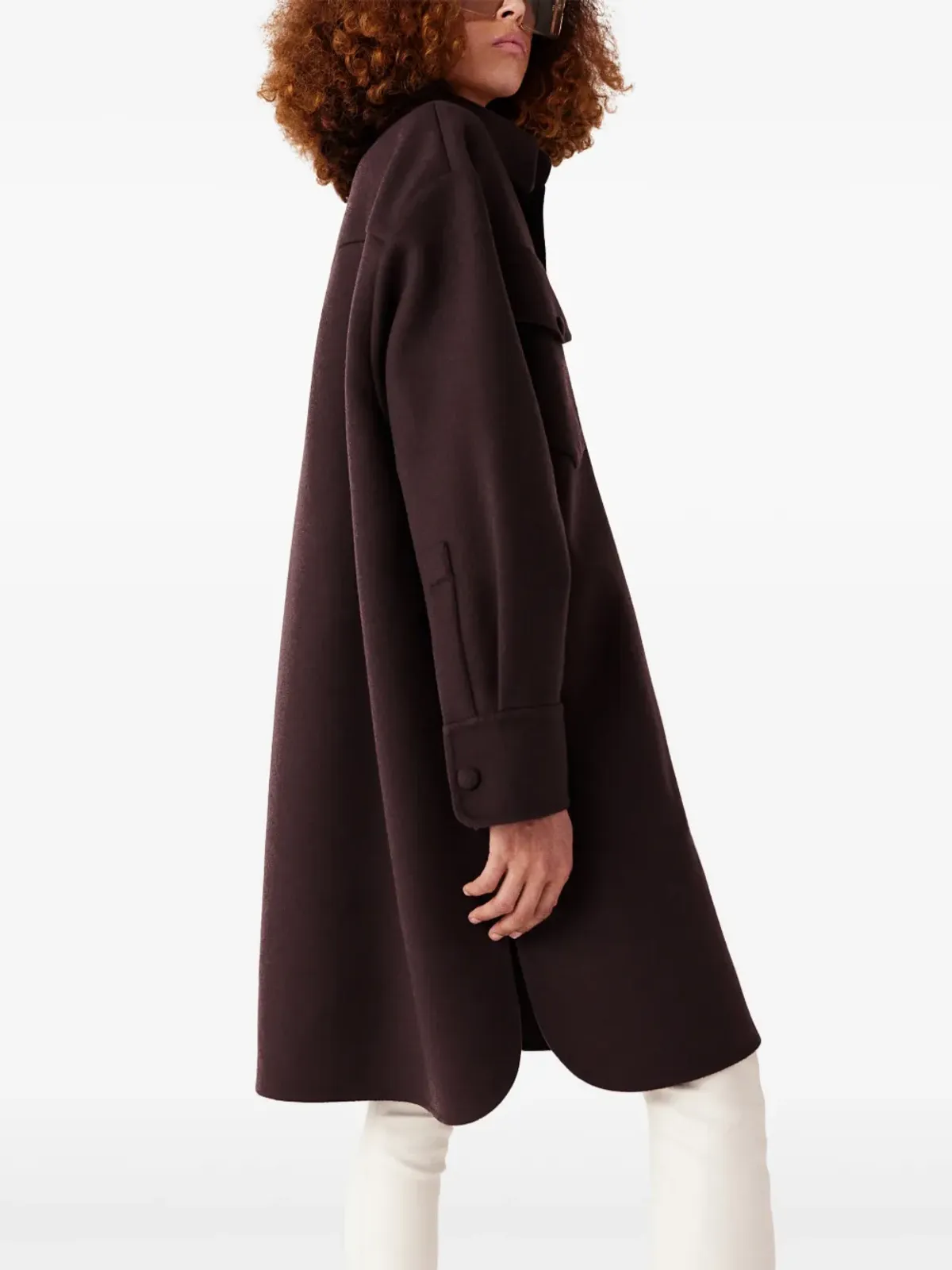 Stella McCartney プレススタッド式ファスナー オーバーシャツ ブラウン - 画像4