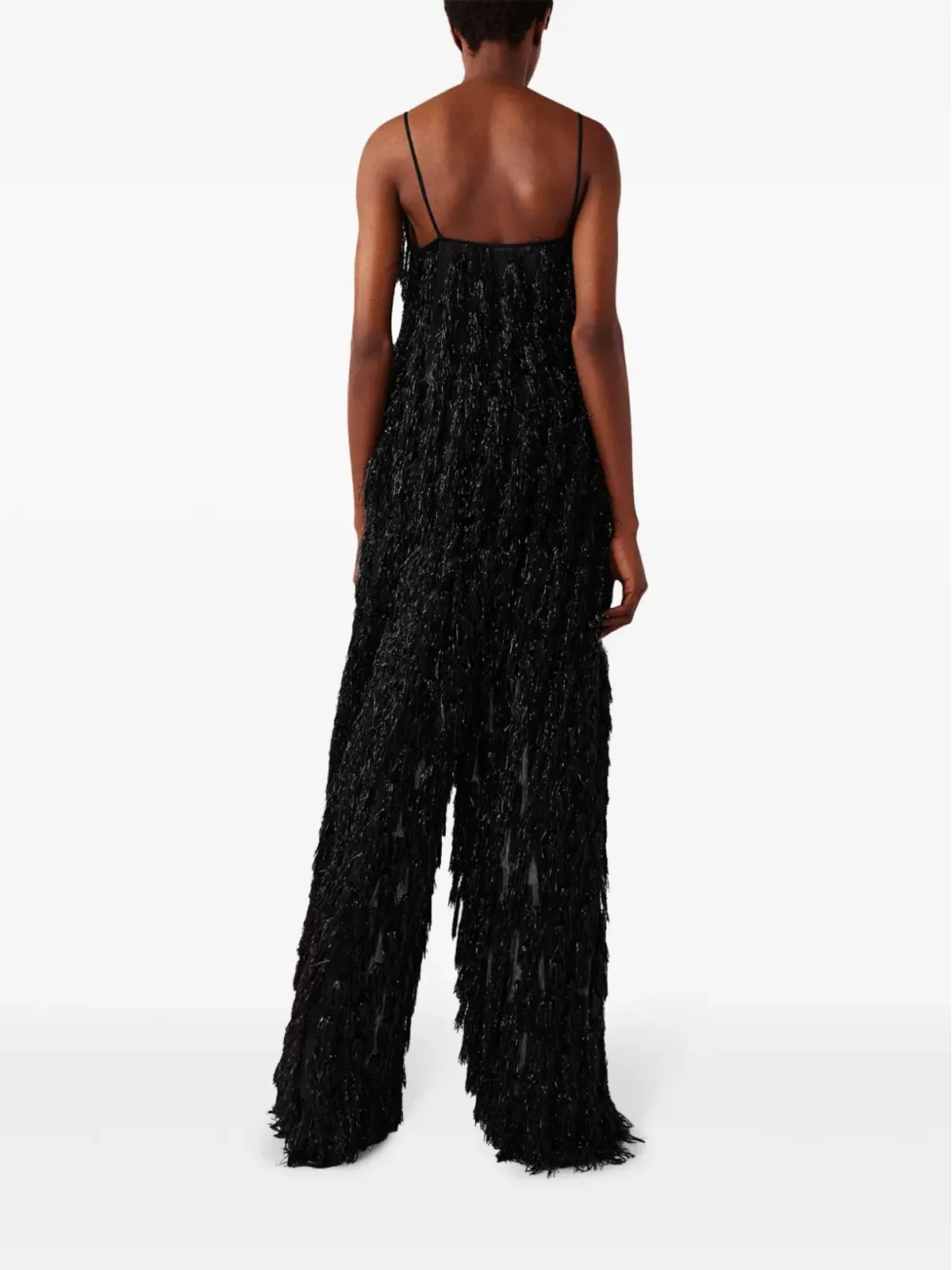 Stella McCartney グリッター タッセル Vネック タンクトップ - ブラック - 画像5