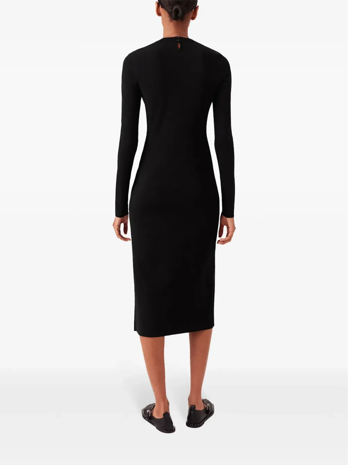 Stella McCartney ロングスリーブ レッグスリット ドレス ブラック - 画像4
