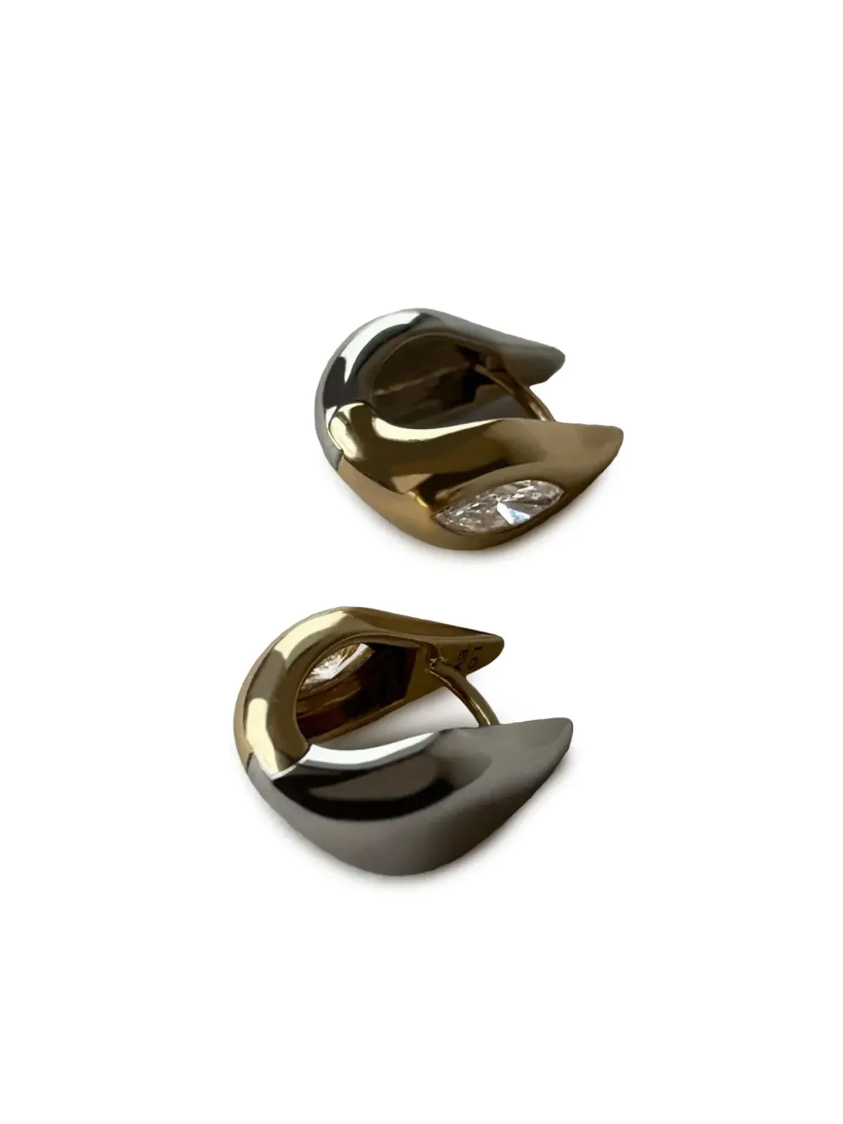 LOEV 14Kリサイクルゴールド ダイヤモンド ピアス - 画像3