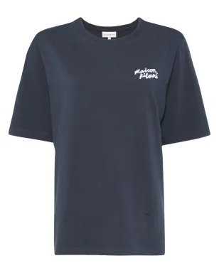 Maison Kitsuné 手書きロゴTシャツ ブルー - サムネイル1