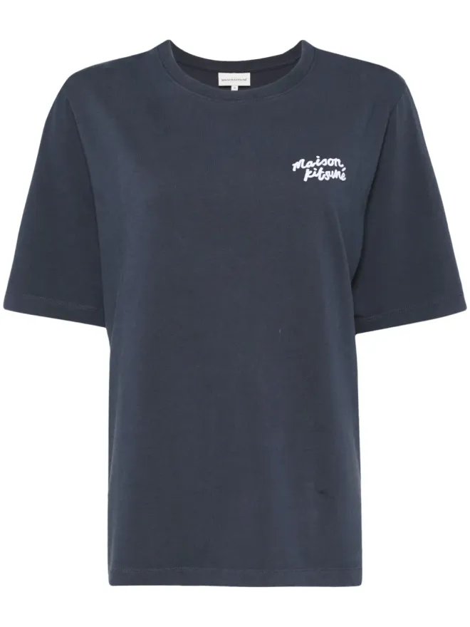 Maison Kitsuné Maison Kitsuné 手書きロゴTシャツ ブルーの商品画像