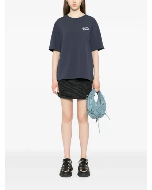Maison Kitsuné 手書きロゴTシャツ ブルー - サムネイル2