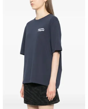 Maison Kitsuné 手書きロゴTシャツ ブルー - サムネイル3