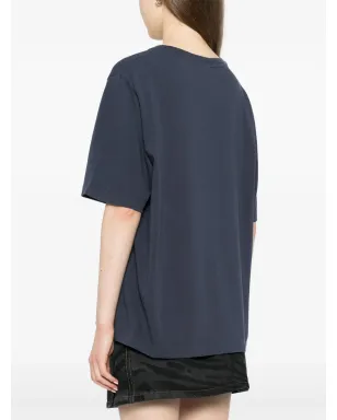 Maison Kitsuné 手書きロゴTシャツ ブルー - サムネイル4