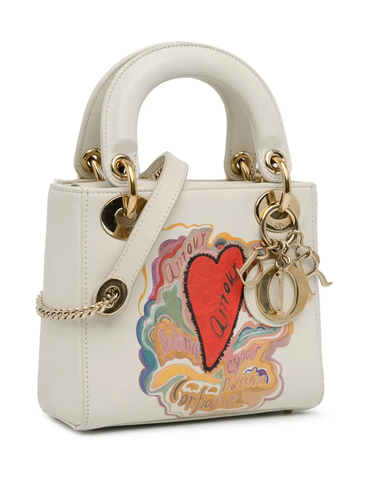 ビンテージ Christian Dior ミニ レディ ディオール サッチェル Dioramour ホワイト - 画像3