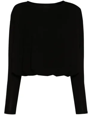 PINKO ドレープ ジャージー Tシャツ ブラック - サムネイル1