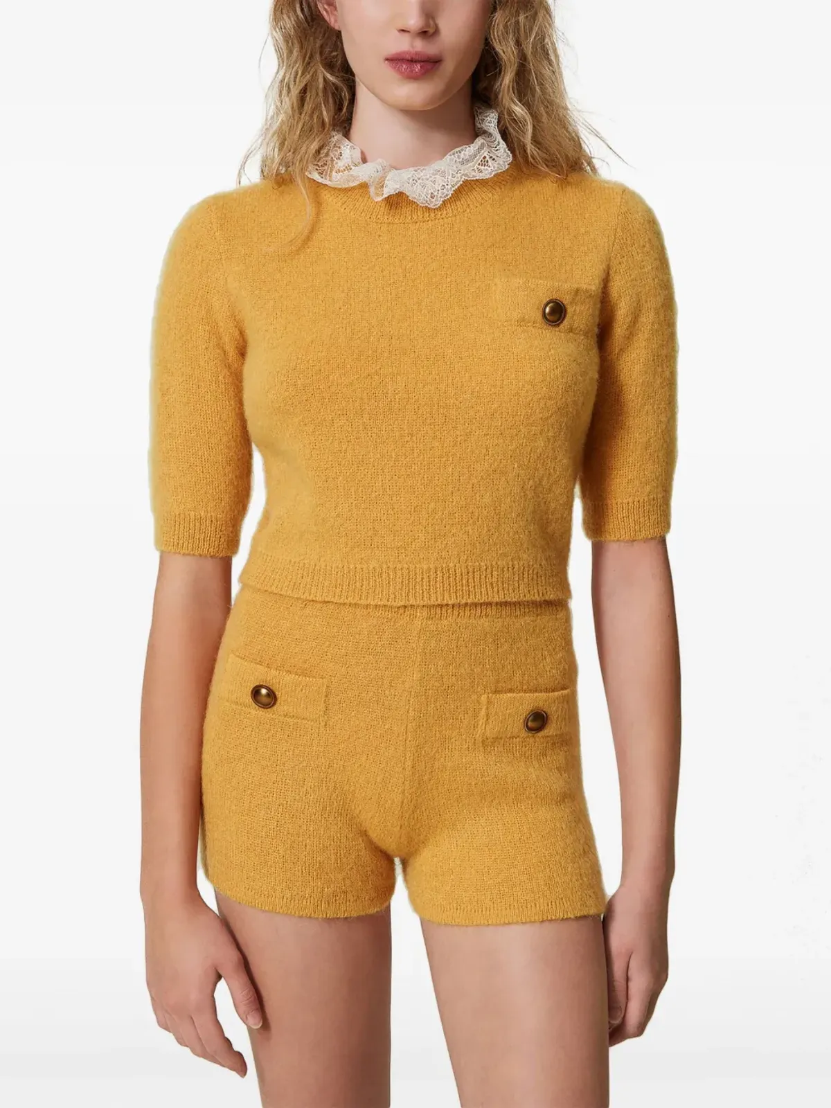 TWINSET エミリー ニット ミニショーツ - イエロー - 画像2