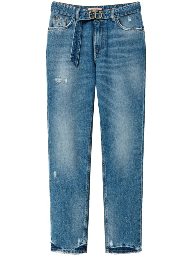 TWINSET TWINSET ベルト付きデニムジーンズ ブルーの商品画像
