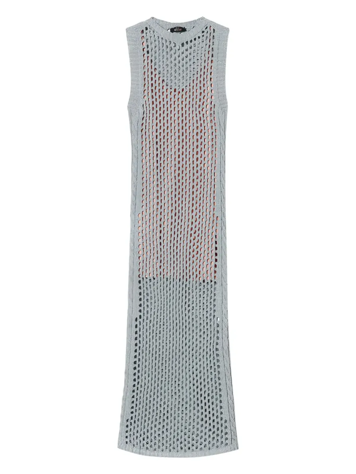 TWINSET ロング Lurexメッシュ ミディドレス グレー - 画像1