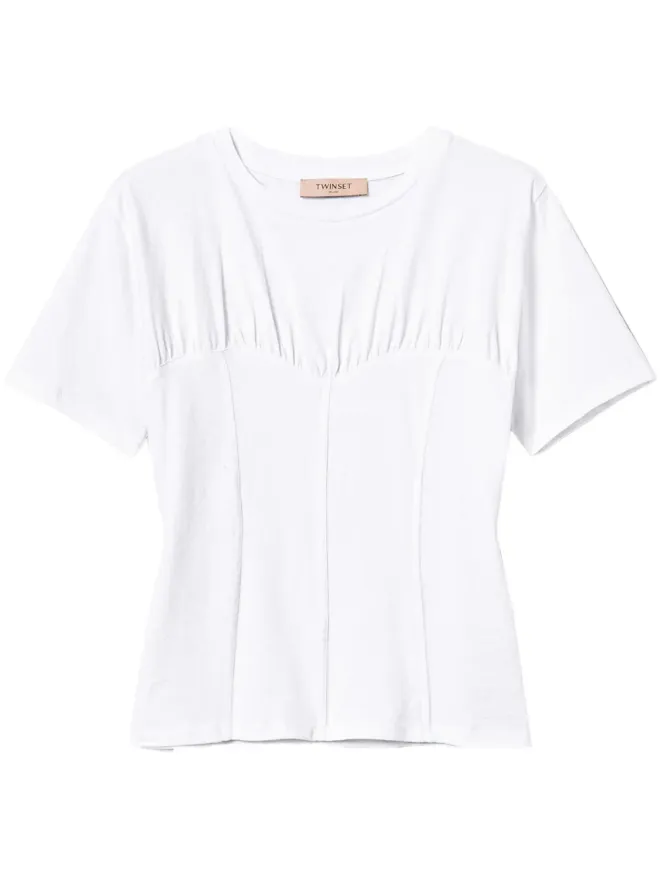 TWINSET TWINSET ビスティエ風Tシャツ - ホワイトの商品画像