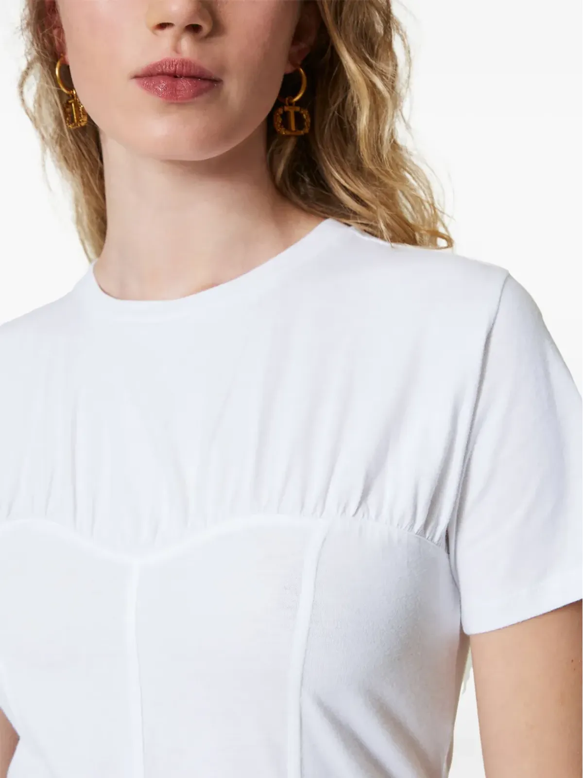 TWINSET ビスティエ風Tシャツ - ホワイト - 画像5
