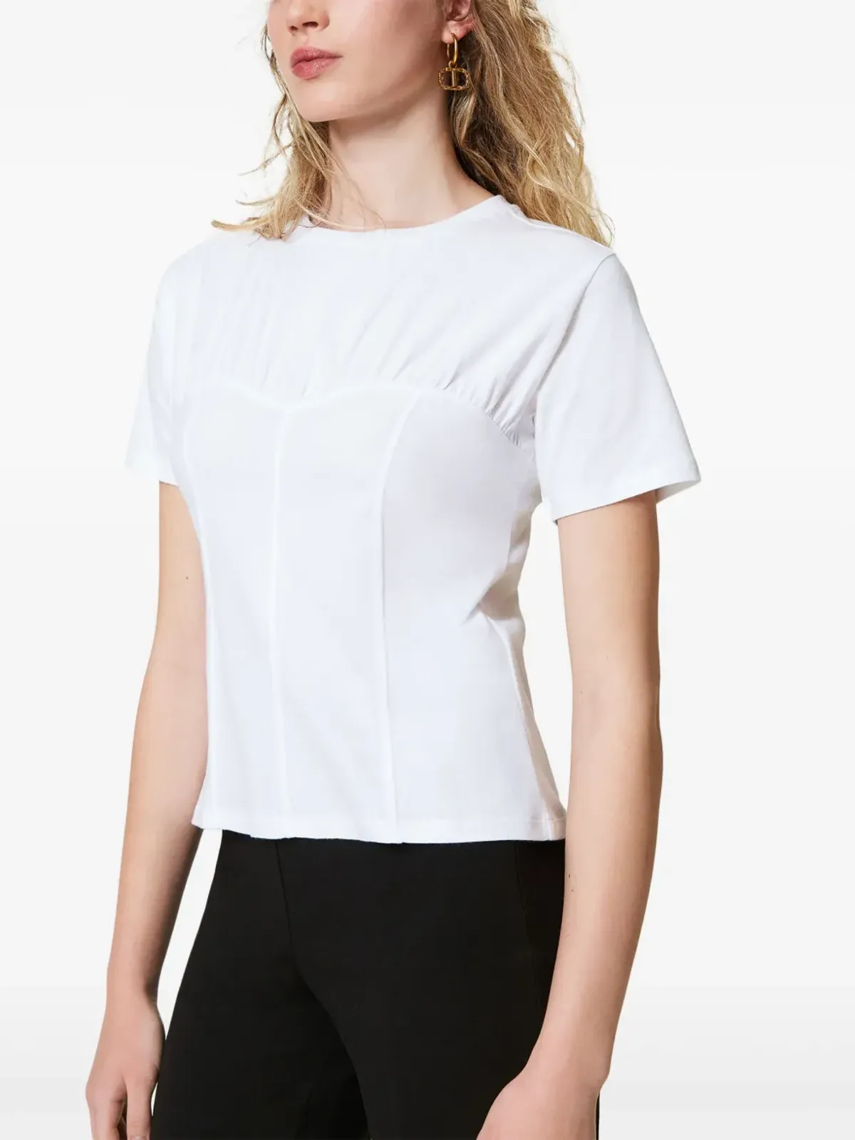 TWINSET ビスティエ風Tシャツ - ホワイト - 画像3