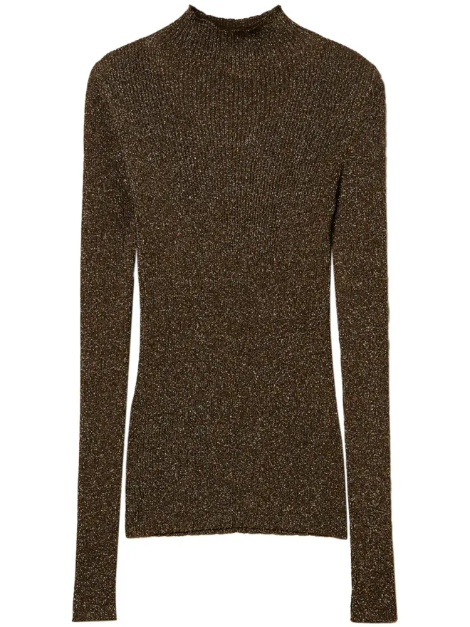 TWINSET TWINSET ハイネック ルーレックス セーター ブラウンの商品画像