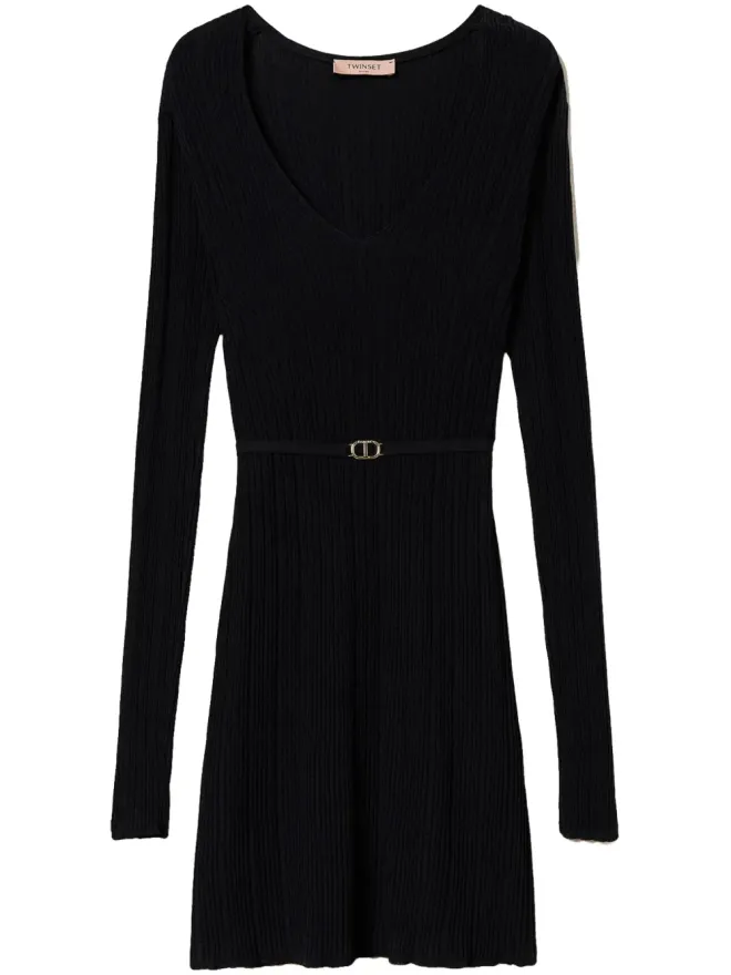 TWINSET TWINSET リブニットベルト付きミニドレスの商品画像