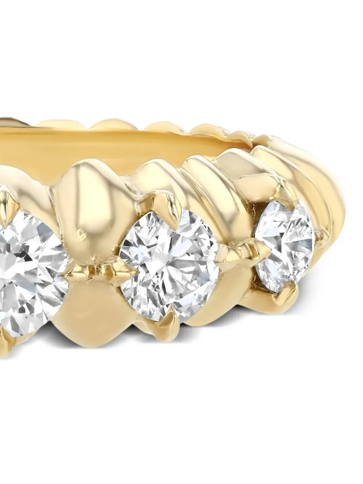 Lizzie Mandler Fine Jewelry 18Kイエローゴールド クレセント ダイヤモンド リング - 画像2