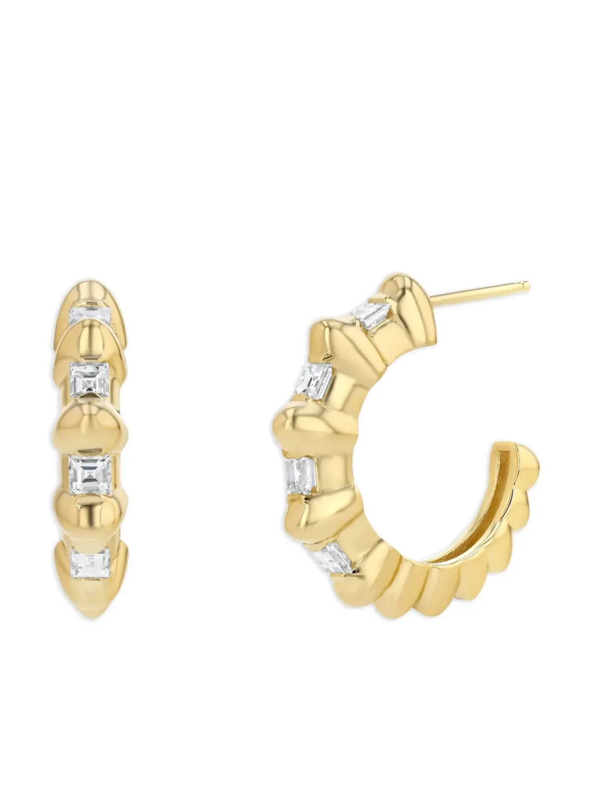 Lizzie Mandler Fine Jewelry 18K イエローゴールド バブル ダイヤモンド イヤリング - 画像2