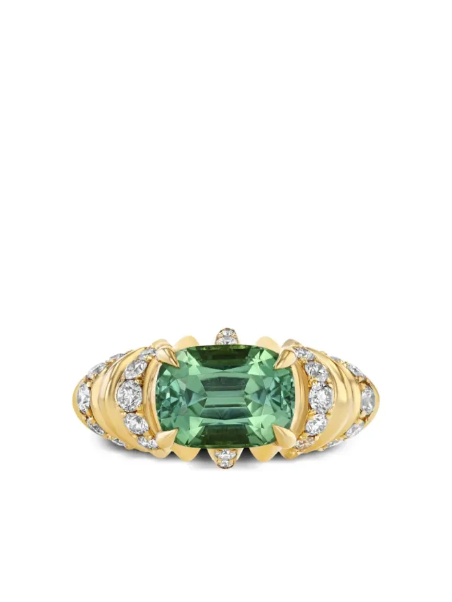Lizzie Mandler Fine Jewelry Lizzie Mandler Fine Jewelry 18Kイエローゴールド クレセントエメラルド＆ダイヤモンド リングの商品画像