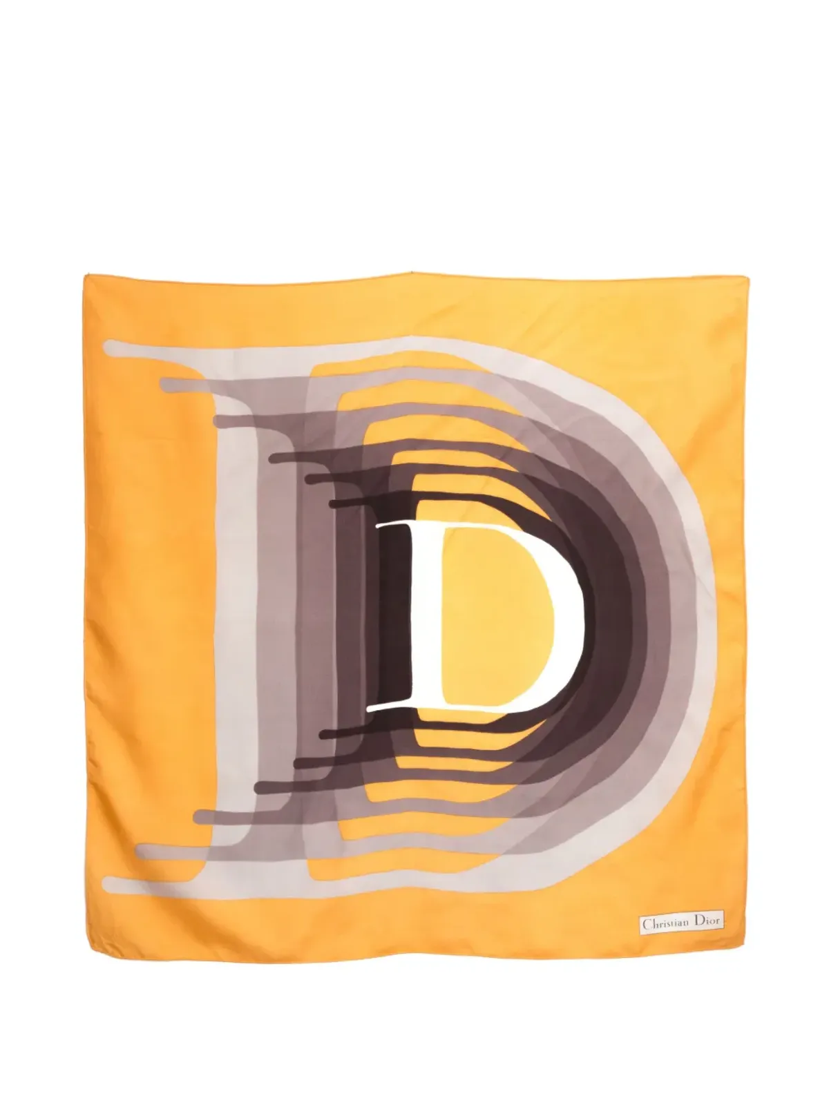 Christian Dior ビンテージ 1970年代 ロゴプリント スカーフ - オレンジ - 画像4