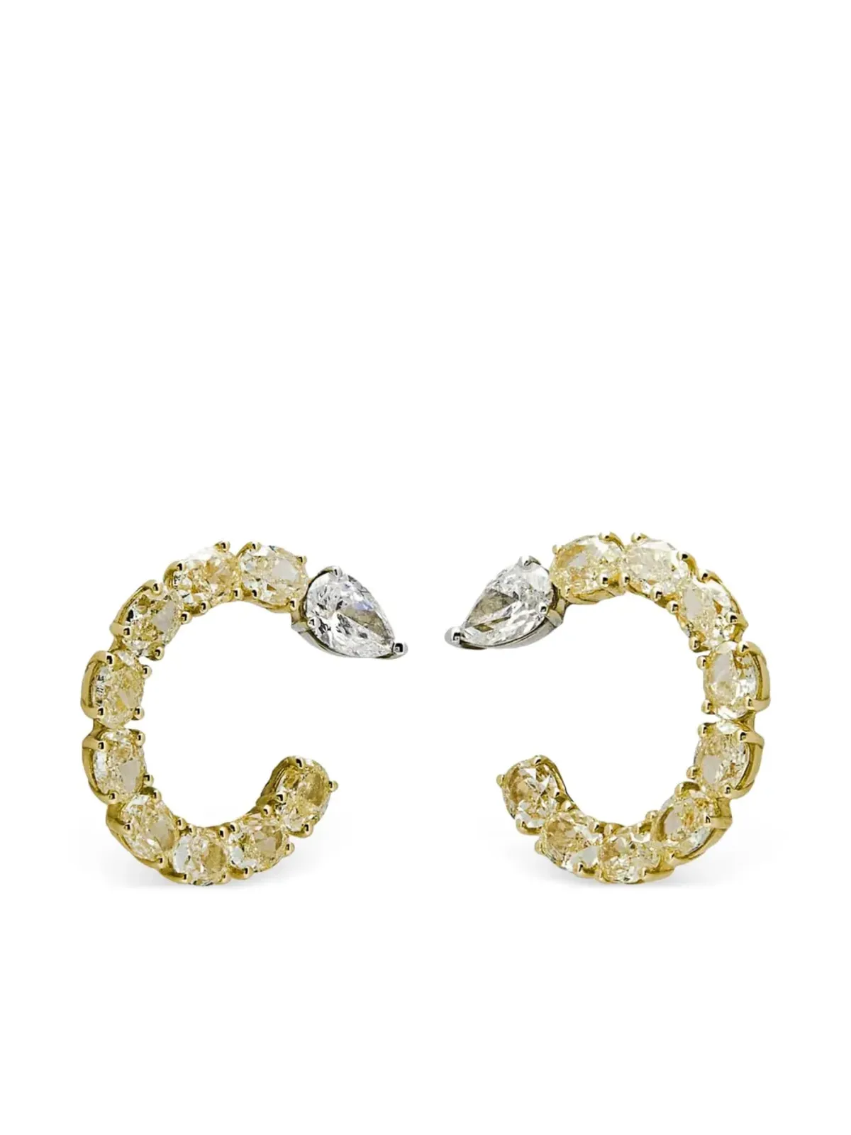 Jewels Aficionado 18kt イエローゴールド ダイヤモンド フープイヤリング - 画像1