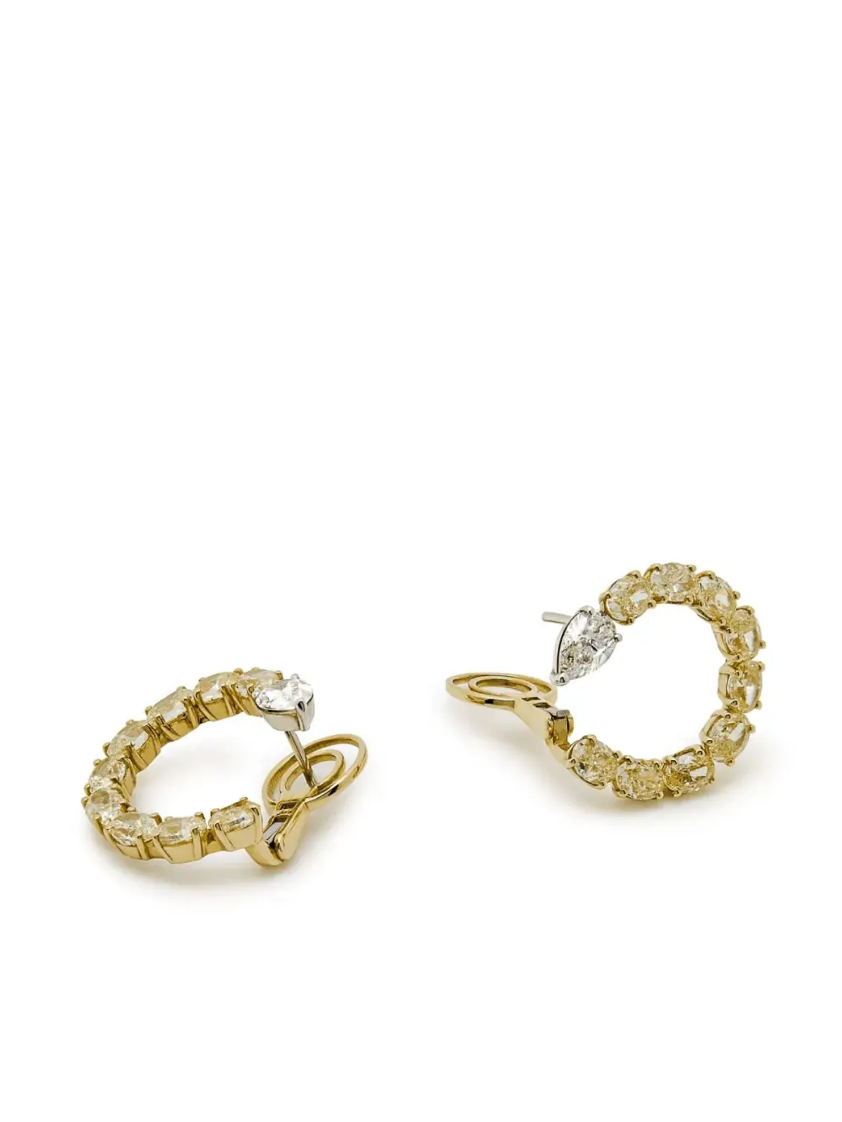 Jewels Aficionado 18kt イエローゴールド ダイヤモンド フープイヤリング - 画像2