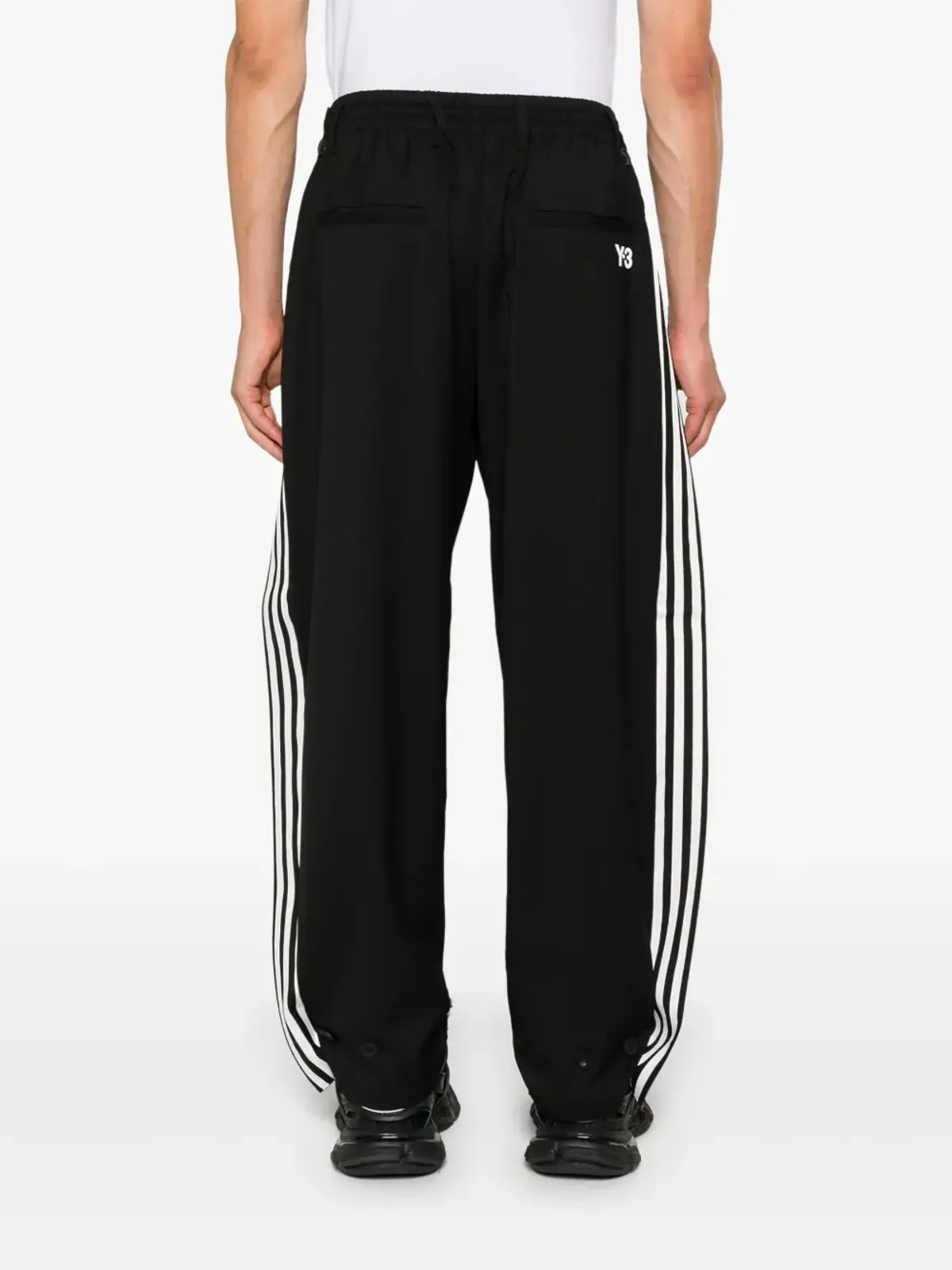 Y-3 3ストライプ トラックパンツ - ブラック - 画像5