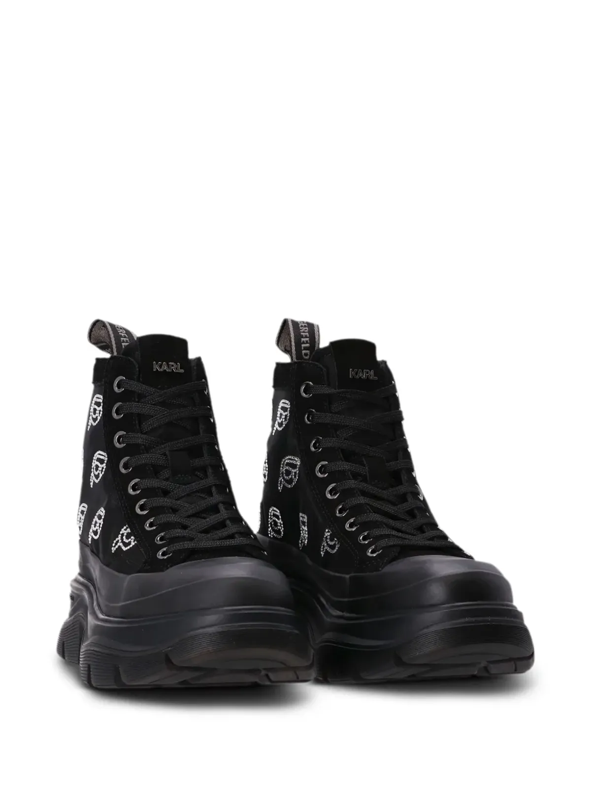 Karl Lagerfeld ルナ ラインストーン メッシュ ブーツ - ブラック - 画像4