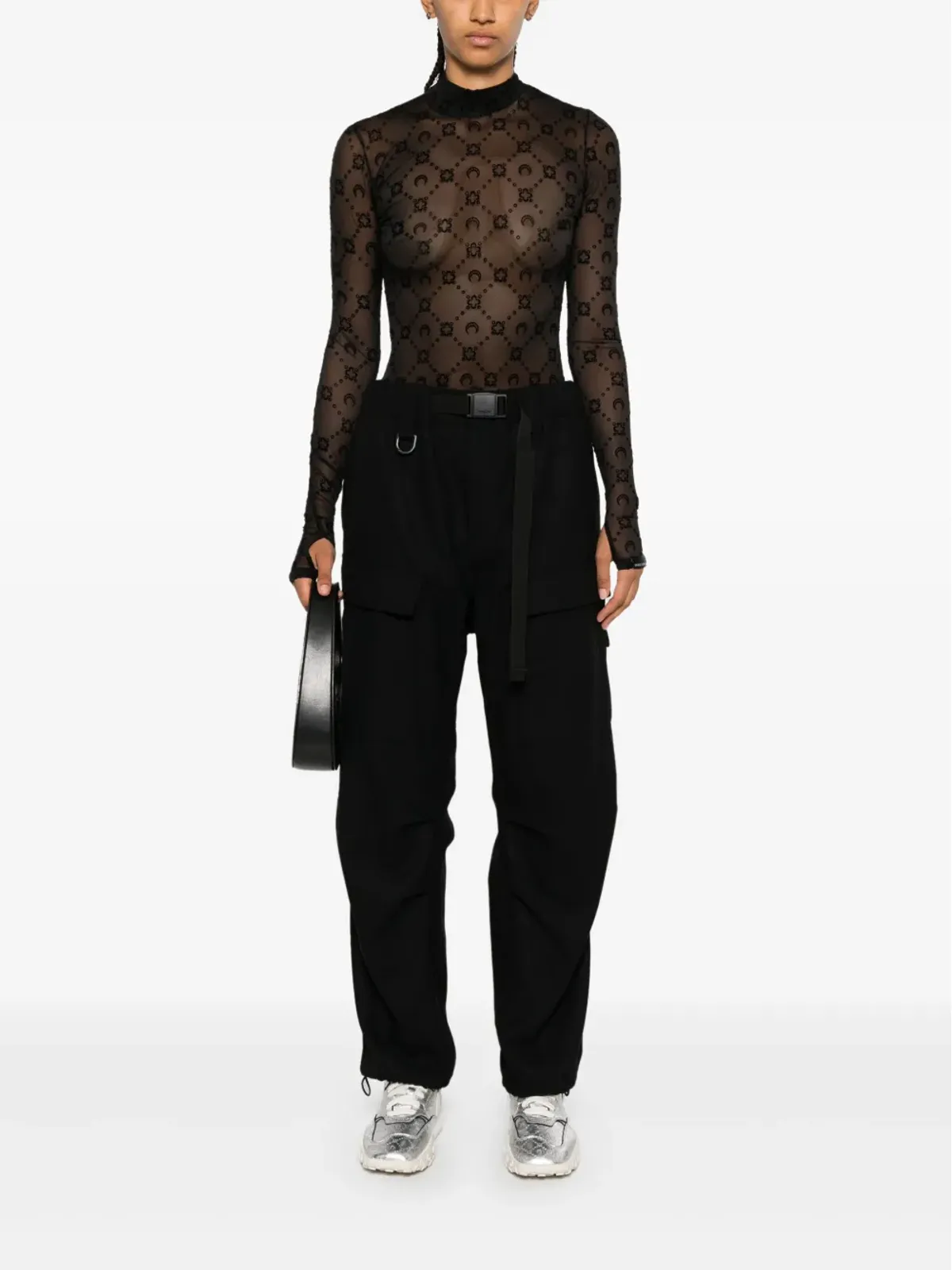 Y-3 フランネルカーゴパンツ ブラック - 画像3