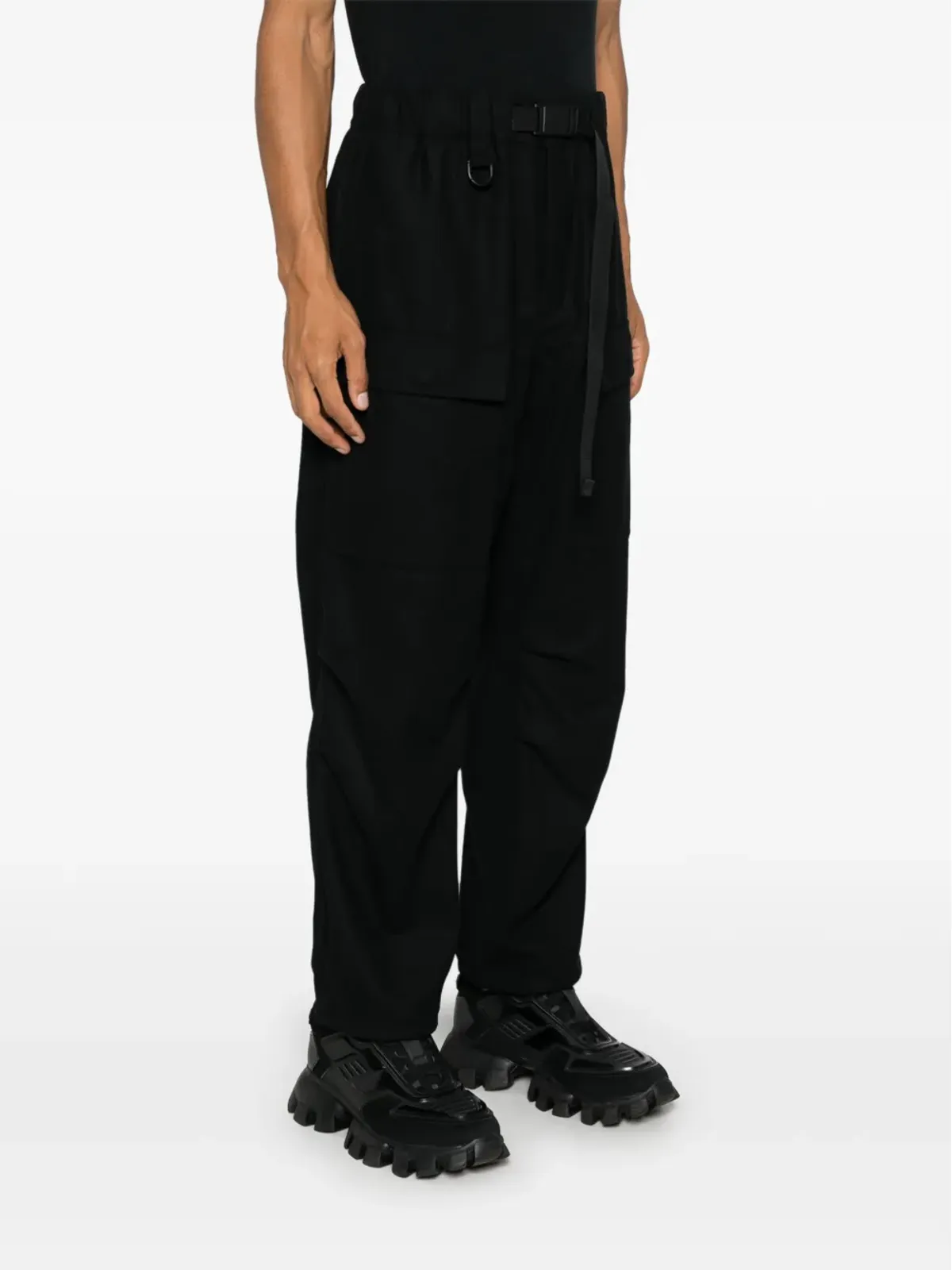 Y-3 フランネルカーゴパンツ ブラック - 画像4