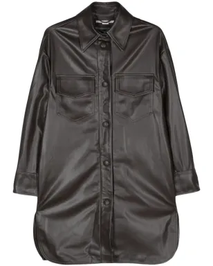 Stella McCartney フェイクレザーオーバーシャツ ブラウン - サムネイル1