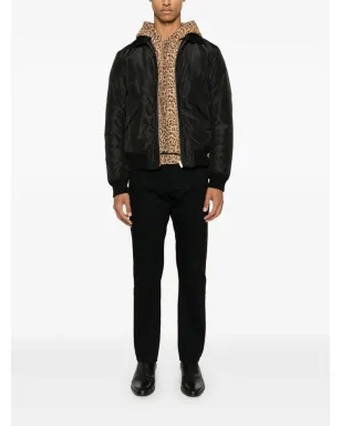 Saint Laurent シルクボンバージャケット - ブラック - サムネイル2