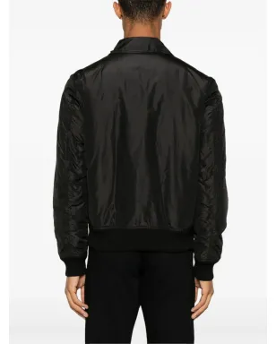 Saint Laurent シルクボンバージャケット - ブラック - サムネイル4