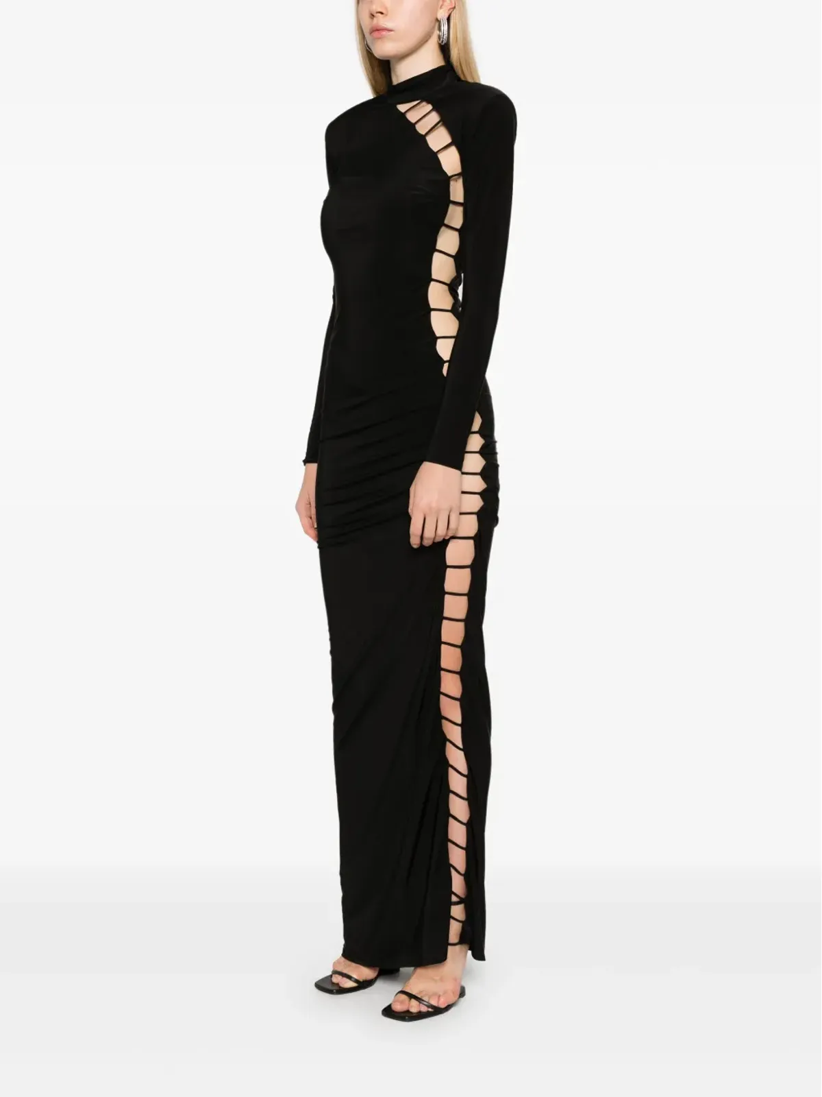 The New Arrivals Ilkyaz Ozel Xena In Deviant maxi dress - Black - 画像3