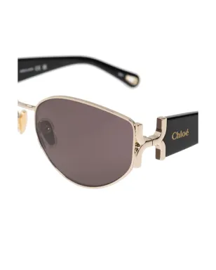 Chloé Eyewear ロゴ刻印オーバルレンズ サングラス - サムネイル4