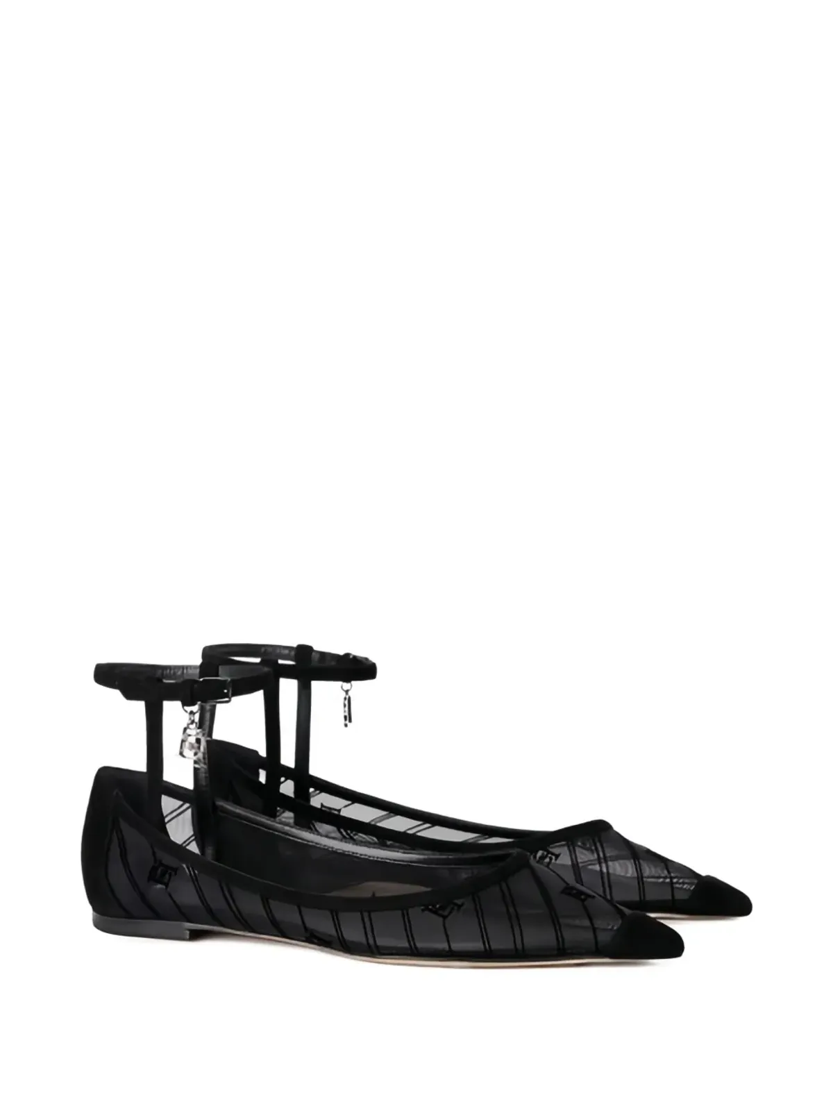 Elisabetta Franchi チャームディテール バレエフラット ブラック - 画像2