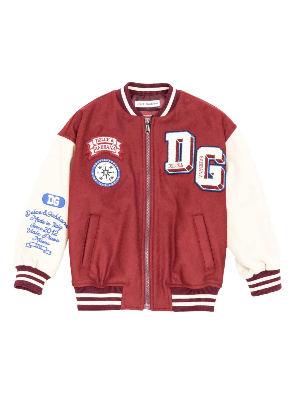 Dolce & Gabbana Kids ロゴパッチ ジップファスナー付き ボンバージャケット - レッド - 画像1